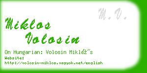 miklos volosin business card